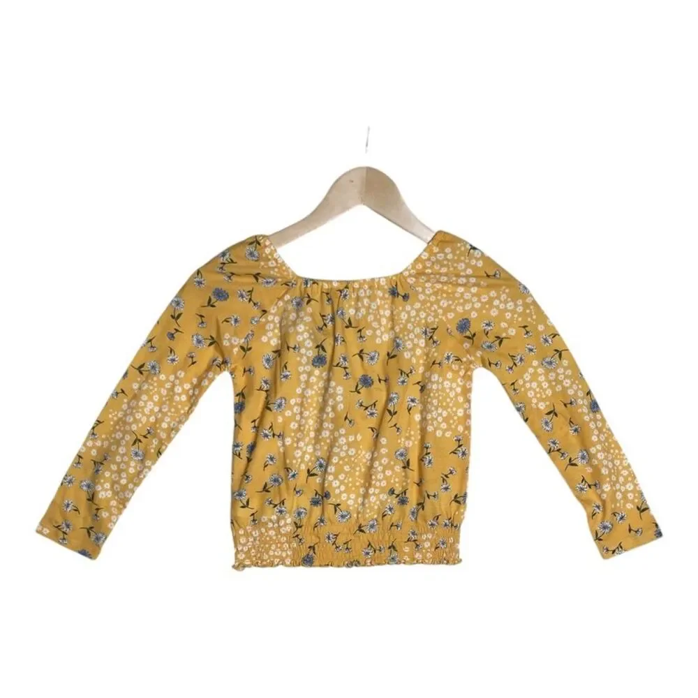 NWT The Children's PLACE Yellow Floral Print Top Size Small‎ Tuscan Sun